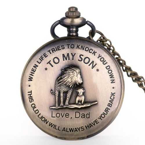 Montre De Poche À Quartz Joto My Son Pour Hommes Et Enfants,Collier,Montre-Bracelet,Cadeau Pour Enfants,Cadeau Pour Garçon,Meilleur - Type Bronze-1