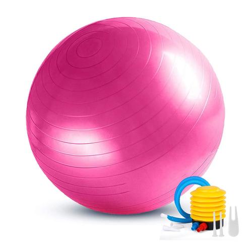 Ballon De Gymnastique D'exercice Js One Anti-Éclatement Pilates Yoga Core Entraînement À L'accouchement Avec Pompe - (65cm) Rose