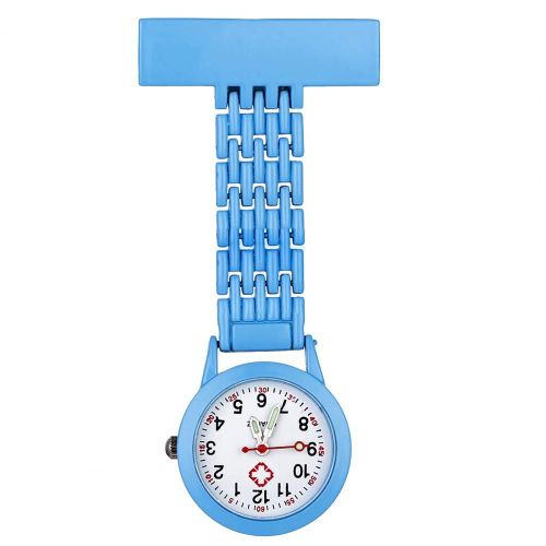 Montre De Poche Pour Infirmière Shoe En Acier Inoxydable,Revers,Mouvement À Quartz,Haute Qualité,Or,Unisexe,Accessoire De Robe À La Mode - Type Sky Blue