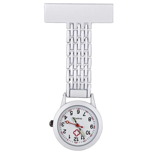 Montre De Poche Pour Infirmière Shoe En Acier Inoxydable,Revers,Mouvement À Quartz,Haute Qualité,Or,Unisexe,Accessoire De Robe À La Mode - Type White