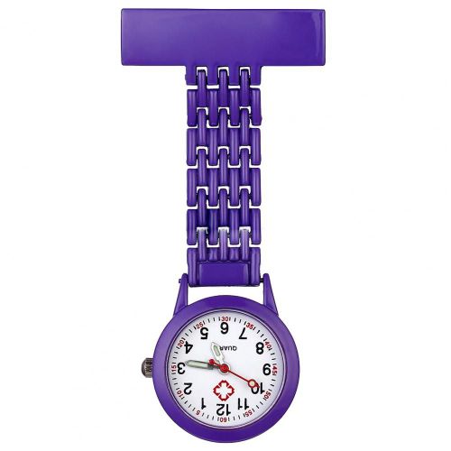 Montre De Poche Pour Infirmière Shoe En Acier Inoxydable,Revers,Mouvement À Quartz,Haute Qualité,Or,Unisexe,Accessoire De Robe À La Mode - Type Violet