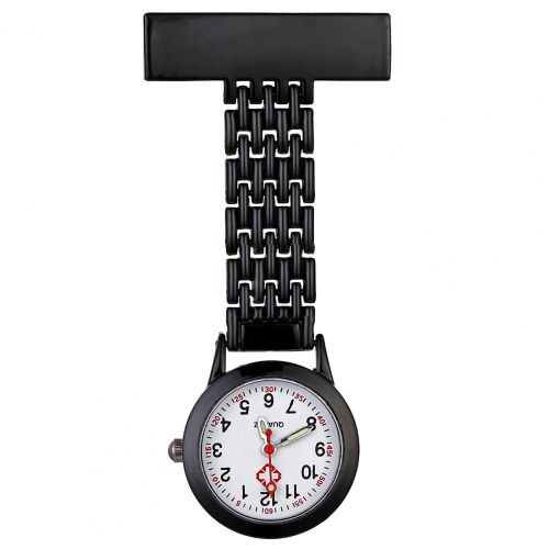 Montre De Poche Pour Infirmière Shoe En Acier Inoxydable,Revers,Mouvement À Quartz,Haute Qualité,Or,Unisexe,Accessoire De Robe À La Mode - Type Black