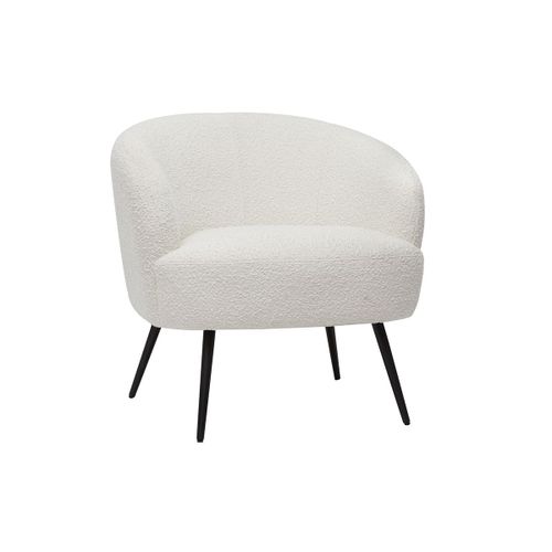 Fauteuil En Tissu Effet Laine Bouclée Et Métal Maggie