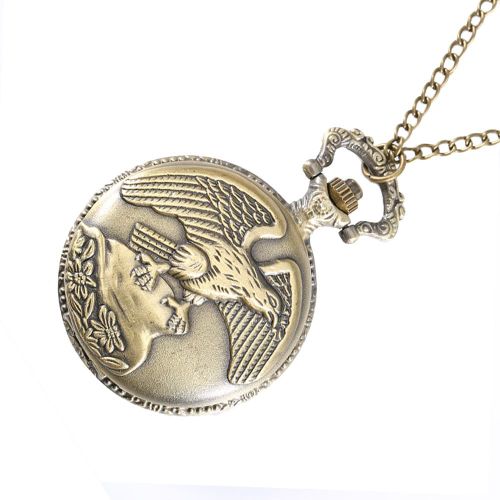 Montre De Poche À Quartz Rétro Avec Ailes D'aigle,Collier Vintage,Pendentif,Cadeau D'anniversaire,Nouvelle Mode,Joclock - Type Or