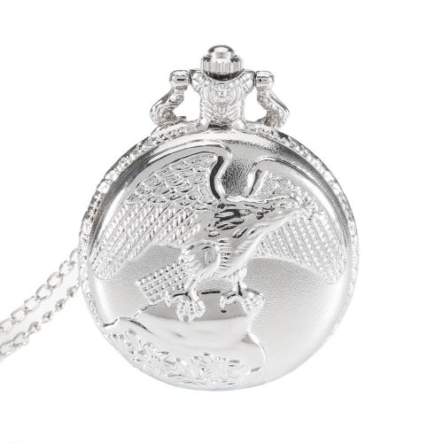Montre De Poche À Quartz Rétro Avec Ailes D'aigle,Collier Vintage,Pendentif,Cadeau D'anniversaire,Nouvelle Mode,Joclock - Type Argent