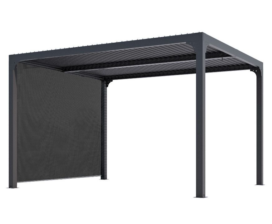 Pergola Bioclimatique Avec Rideau Manuel