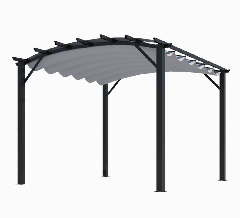 Pergola Structure Mixte 11,22 M2 - Toile Couleur Grise