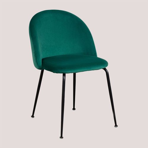 Chaise En Velours Kana Design Noir