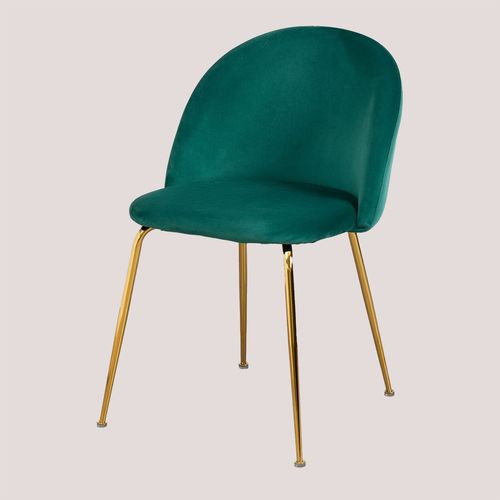 Chaise En Velours Kana Design Doré