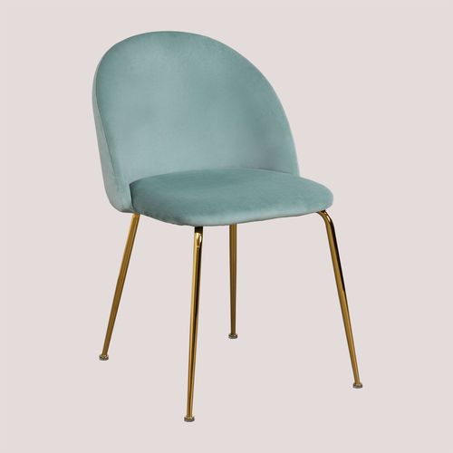 Chaise En Velours Kana Design Doré