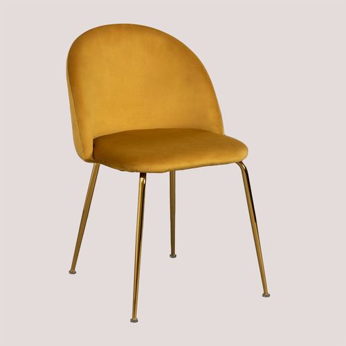 Lot De 4 Chaises En Velours Kana Design Doré