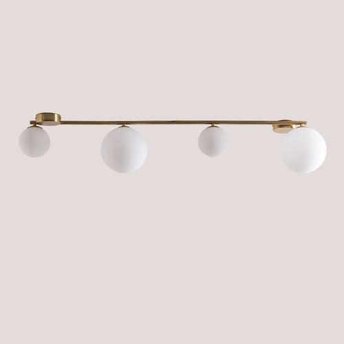 Plafonnier Avec 4 Boules De Cristal Uvol Doré