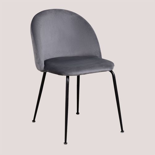 Lot De 4 Chaises En Velours Kana Design Noir