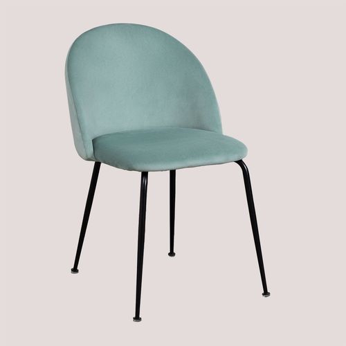 Lot De 4 Chaises En Velours Kana Design Noir