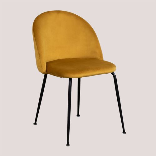 Lot De 4 Chaises En Velours Kana Design Noir