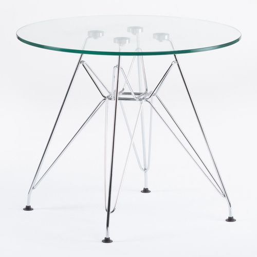 Table Ronde En Verre Et Acier Ø60 Cm Brich Scand Kids Chromé