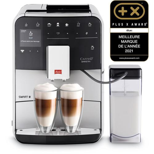 Melitta CAFFEO Barista T Smart F83/0-101 - Machine à café automatique avec buse vapeur "Cappuccino" - 15 bar - argent/noir