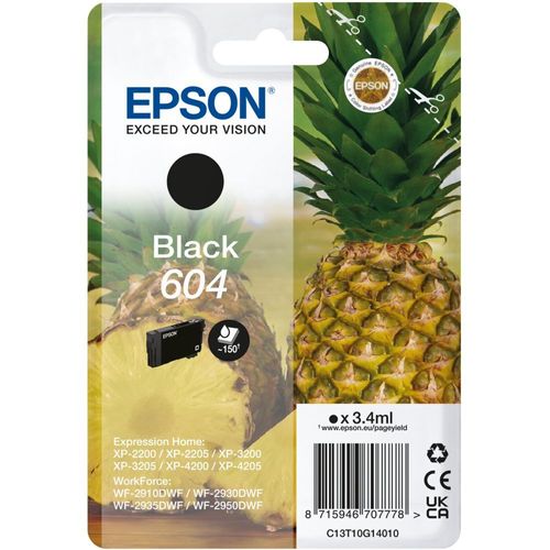 Epson 604 - 3.4 ml - noir - original - emballage coque avec alarme radioélectrique/ acoustique - cartouche d'encre - pour Expression Home XP-2200, 2205, 3200, 3205, 4200, 4205; WorkForce WF-2910...