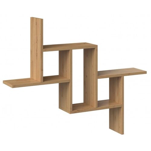 Hilly - Etagère Murale Moderne - Dimensions: 85x15x73.5 Cm - Meuble De Rangement Mural - Chêne