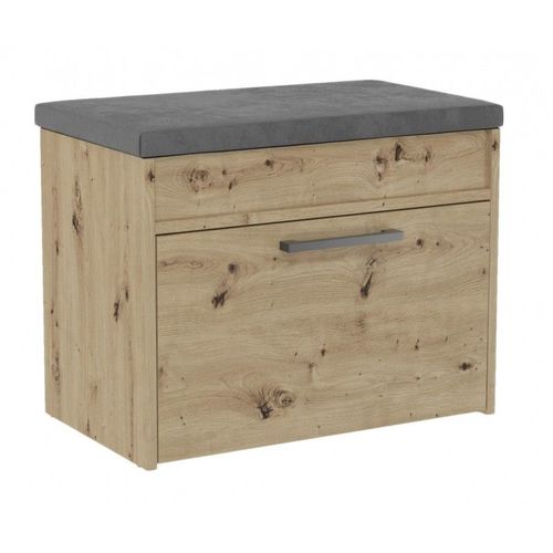 Parmi - Meuble À Chaussures Style Scandinave Entrée - 60x35x49 - Banc Avec Rangement - Chêne