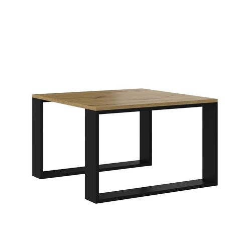Alada - Table Basse Carrée Style Industriel - 67x67x40 Cm - Table Basse En Décor Bois - Chêne&noir
