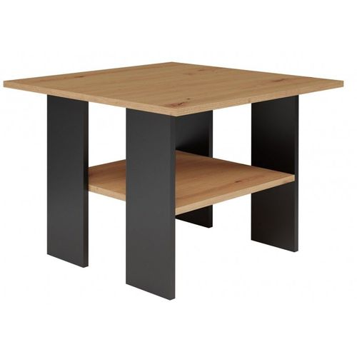 Aura - Table Basse Caréé Style Industriel - 60x60x45 Cm - Table À Café Décor Bois - Gris&chêne