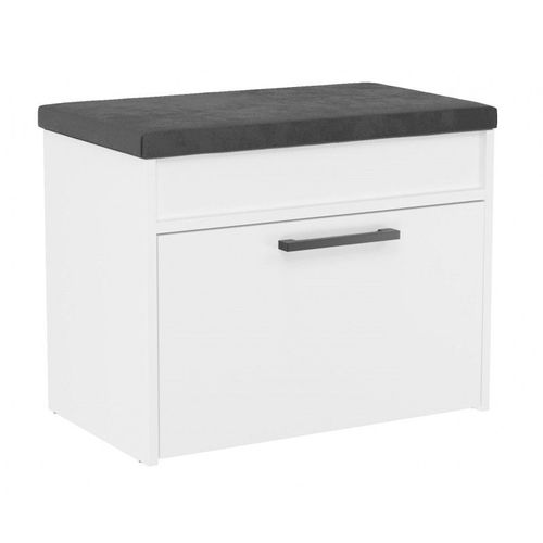 Parmi - Meuble À Chaussures Style Scandinave Entrée - 60x35x49 - Banc Avec Rangement - Blanc