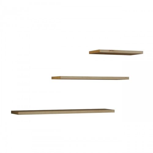 Nobi - Lot De 3 Étagères Murales - 60/45/30 Cm - Etagères Livres À Suspendre - Chêne