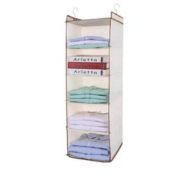 Sac En Tissu De Garde-Robe Rideau De Rangement Suspendu,Vêtements De Type Sac Suspendu,Multicouche,Artefact De Rangement Pour Dortoir D'étudiant - Type Color 2-C