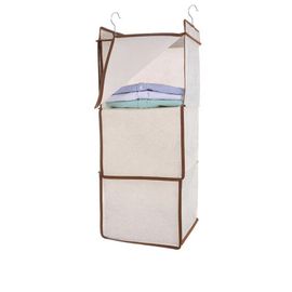 Sac En Tissu De Garde-Robe Rideau De Rangement Suspendu,Vêtements De Type Sac Suspendu,Multicouche,Artefact De Rangement Pour Dortoir D'étudiant - Type Color 2-A