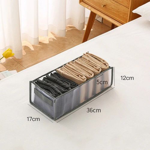 Boîte de Rangement à Compartiments pour Jeans,Armoire,MELClothes,Sync der,Bra Sync der,Oxford Grill,Évaluation Lavable - Type 7 Grids 36x17x20cm