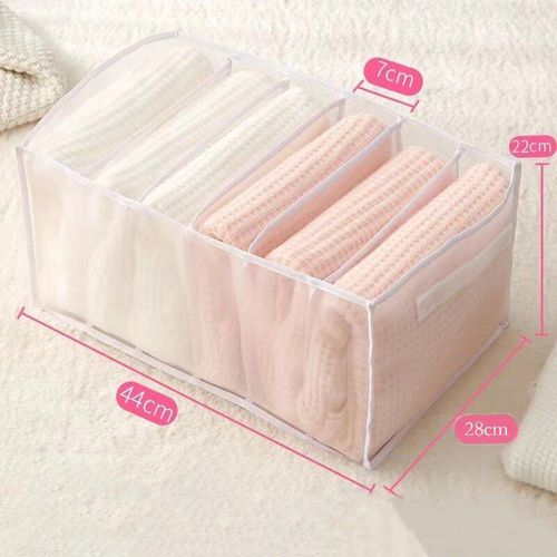 Boîte de Rangement à Compartiments pour Jeans,Armoire,MELClothes,Sync der,Bra Sync der,Oxford Grill,Évaluation Lavable - Type 6 Grids 44x28x22cm #A