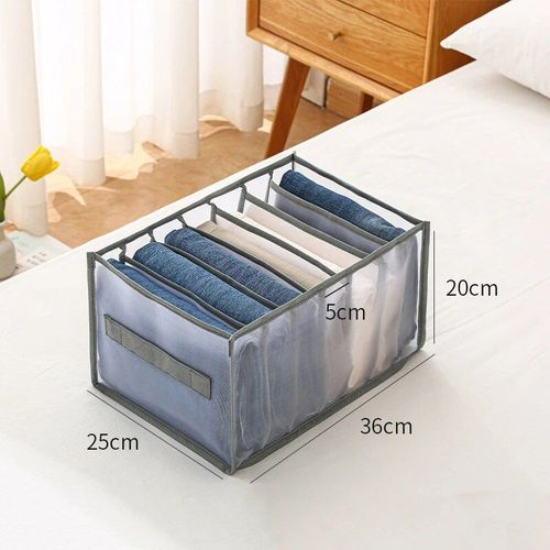 Boîte de Rangement à Compartiments pour Jeans,Armoire,MELClothes,Sync der,Bra Sync der,Oxford Grill,Évaluation Lavable - Type 7 Grids 36x25x20cm