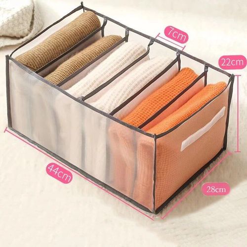 Boîte de Rangement à Compartiments pour Jeans,Armoire,MELClothes,Sync der,Bra Sync der,Oxford Grill,Évaluation Lavable - Type 6 Grids 44x28x22cm #B