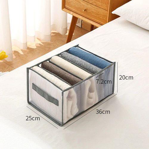 Boîte de Rangement à Compartiments pour Jeans,Armoire,MELClothes,Sync der,Bra Sync der,Oxford Grill,Évaluation Lavable - Type 5 Grids 36x25x20cm