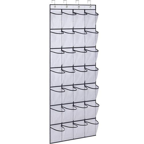 Placard En Tissu T1 Mesh Pocket Clear Face Over The Door Grill Box Bag,Rangement Mural,Organisateur De Chaussures De Soleil,28 Grilles - Type 28 Grids White