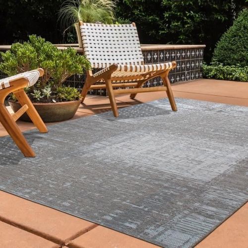 LAGUNA BAY - Tapis d'extérieur/intérieur motif abstrait beige 160x230