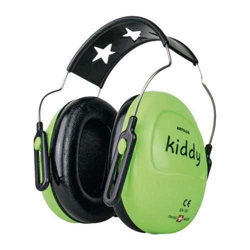 Protection auditive enfant Kiddy EN 352-1 SNR 24 dB vert néon ARTILUX