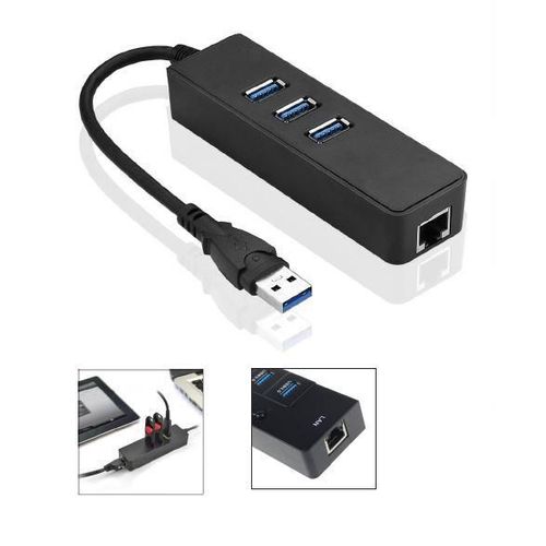 MicroConnect - USB3.0 HUB w. Gigabit Ethernet - Interface Hubs