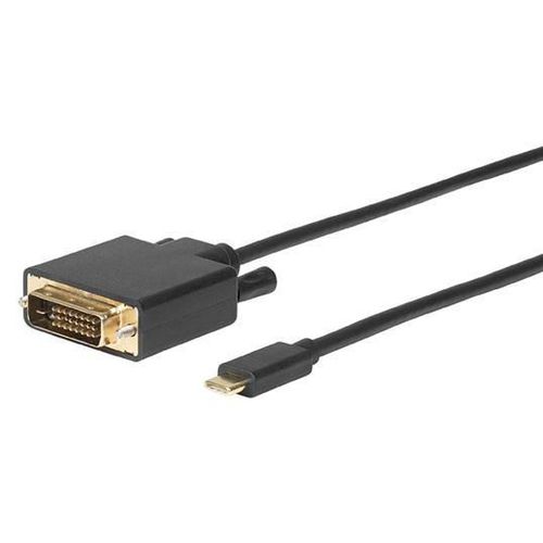 MicroConnect - Câble adaptateur - liaison double - 24 pin USB-C mâle pour DVI-D femelle - 1.8 m - noir - support 1080 p 60 Hz