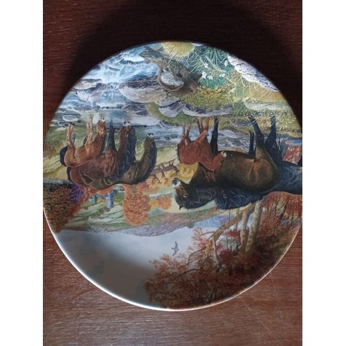 Assiette en Porcelaine Fine - Poneys de l'Exmoor