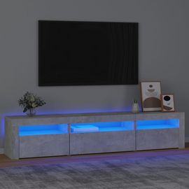 Vidaxl Meuble Tv Avec Lumières Led Gris Béton 195x35x40 Cm
