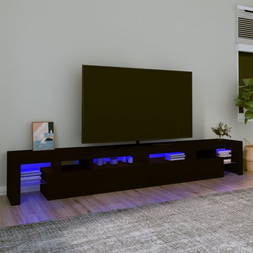 Vidaxl Meuble Tv Avec Lumières Led Noir 260x36,5x40 Cm