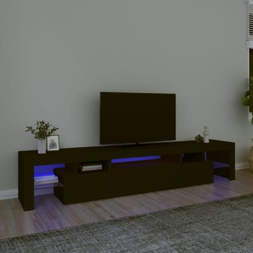 Vidaxl Meuble Tv Avec Lumières Led Noir 215x36,5x40 Cm