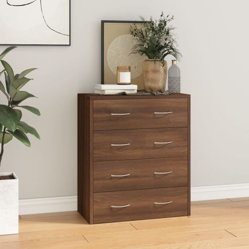 Vidaxl Buffet Avec 4 Tiroirs 60x30,5x71 Cm Chêne Marron