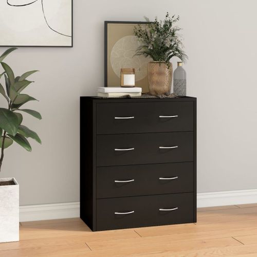 Vidaxl Buffet Avec 4 Tiroirs 60x30,5x71 Cm Noir