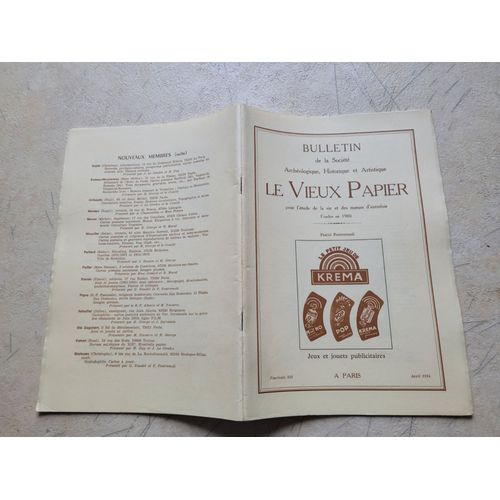 Bulletin De La Société Archéologique, Historique Et Artistique Le Vieux Papier, Fascicule N° 332 : Jeux Et Jouets Publicitaires.