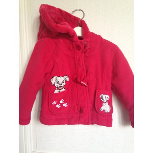 Blouson / Manteau Bébé Fille Rouge Disney Les 101 Dalmatiens Taille 12/18 Mois Idée Cadeau