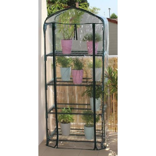 Serre De Balcon 4 Niveaux Avec Housse Pvc - L. 69 X P. 49 X H. 160 Cm - Made In France