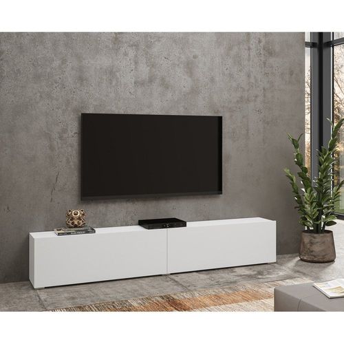 Meuble Tv 180cm Collection Eva. Couleur Blanc Et Chêne.